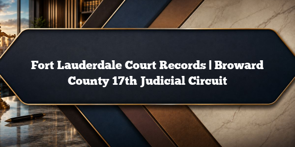 Fort Lauderdale Court Records | Broward County 17th Judicial Circuit