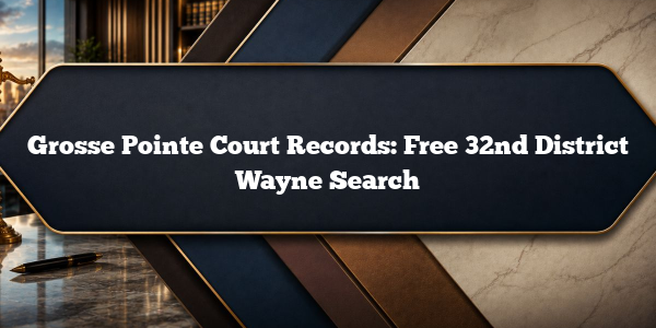 Grosse Pointe Court Records: Free 32nd District Wayne Search