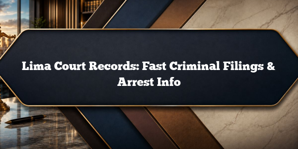 Lima Court Records: Fast Criminal Filings & Arrest Info
