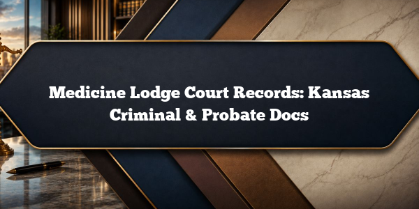 Medicine Lodge Court Records: Kansas Criminal & Probate Docs