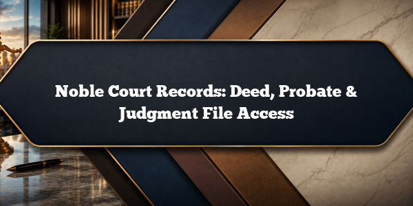 Noble Court Records: Deed, Probate & Judgment File Access