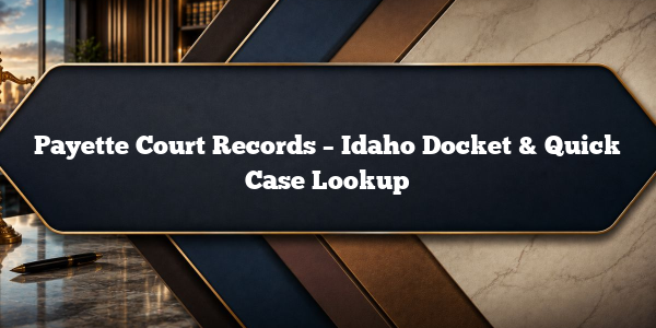 Payette Court Records – Idaho Docket & Quick Case Lookup