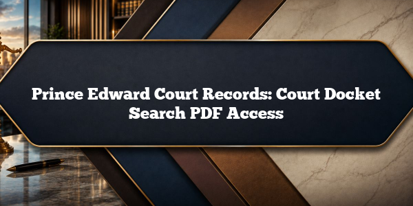 Prince Edward Court Records: Court Docket Search PDF Access