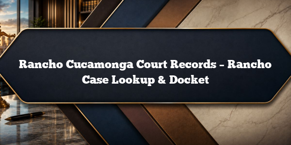 Rancho Cucamonga Court Records – Rancho Case Lookup & Docket